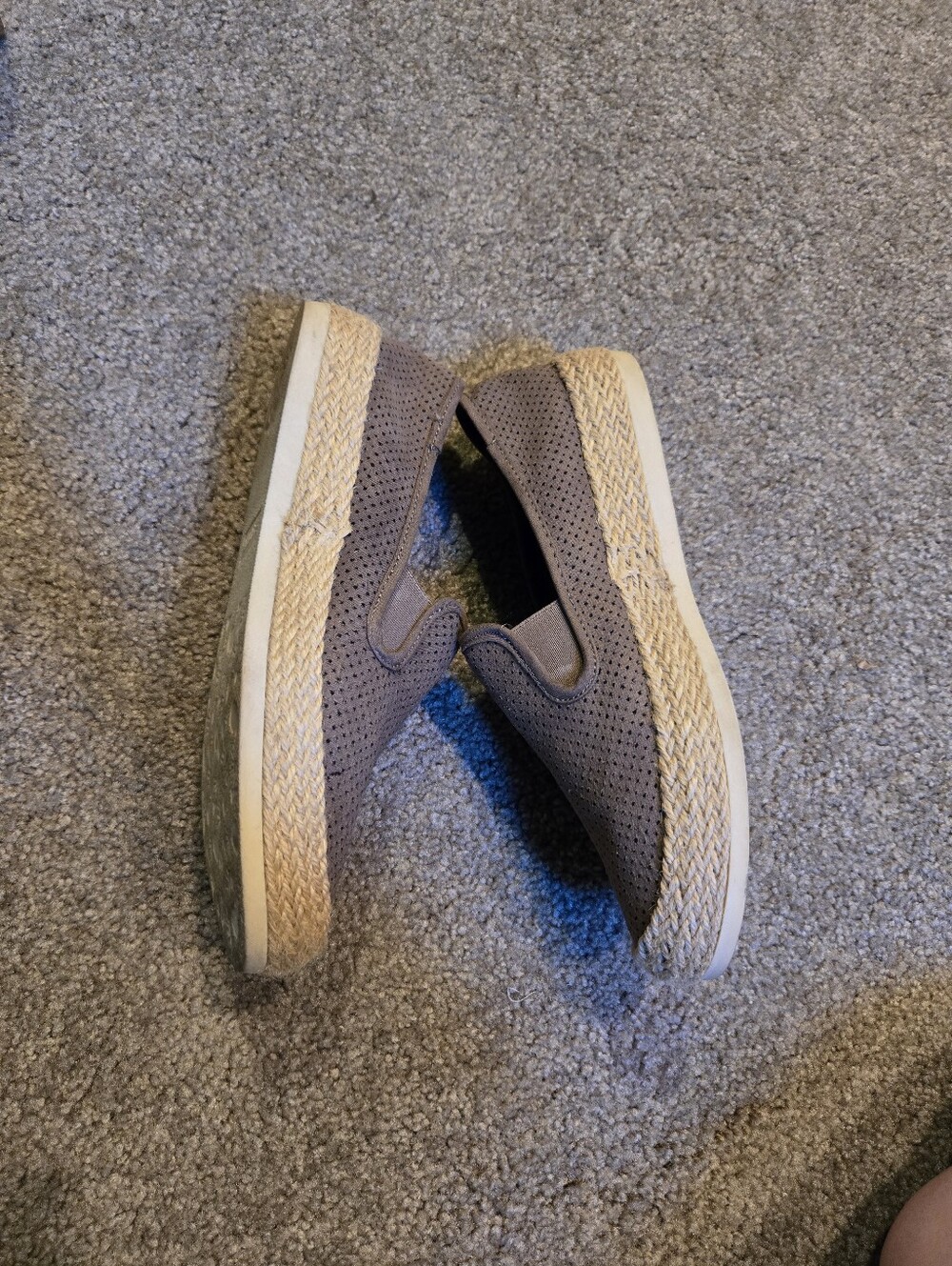Esprit Women's Taupe Perforated Slip-On Espadrilles 8m - Picture 4 of 5